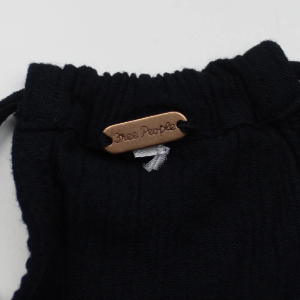 FREE PEOPLE Deep V Loose Fitting Bralette Top w/ Beads on strings - Picture 3 of 9